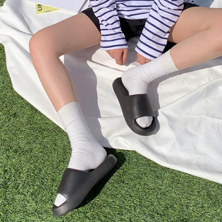 ◈Back-to-School Item◈Up to XXL◈Couple Lightweight Cushion Slippers Platform Heel Height-Increasing Indoor Shoes Noise Reduction EVA School Living Room Shoes