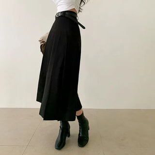 Rosé Pleated Long Skirt