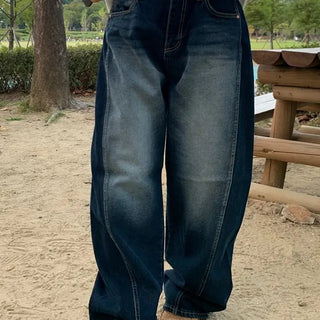 Side-slit two-tone pants