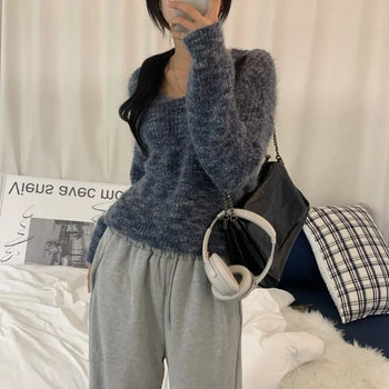 [No Shedding/Delicate Fit] Heather Gradient V-Neck Knit (6 colors)