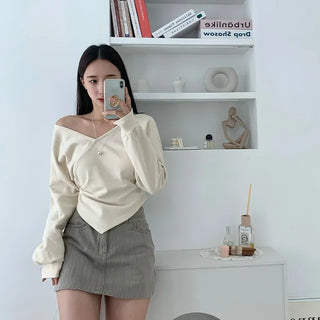 Slit Off-Shoulder Sweatshirt