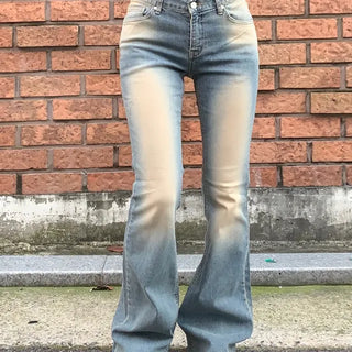 Sand Washed Low-Rise Denim