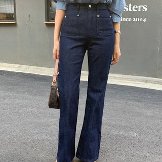 Beaute Raw Denim Straight Pocket Long Bootcut Pants