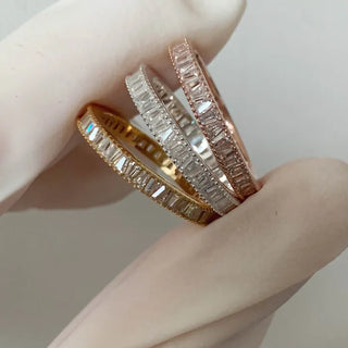 Cut Cubic Zirconia 3mm Point Ring (Silver, Rose Gold, Gold)
