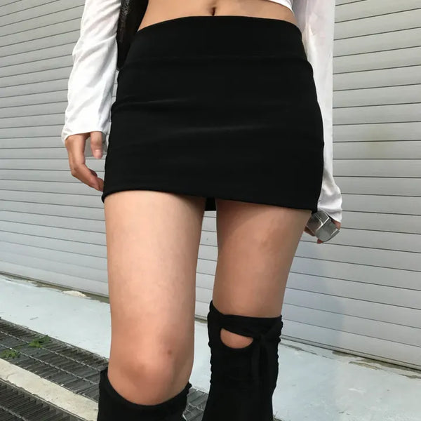 Timeline Seoul Banding Low Mini Skirt (2 colors)