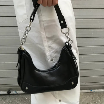 Chain leather mini shoulder bag