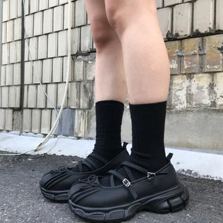 Ribbon strap ugly shoes