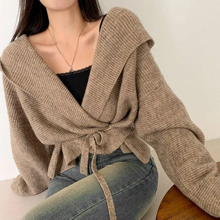 For You Hooded Wrap Cardigan