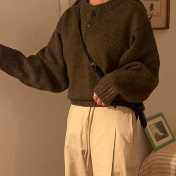Amber Knit Button Knit/Button Knit/Cozy Knit/Winter Knit