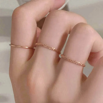 Knit Chain Layered Ring Sizes 3 to 17