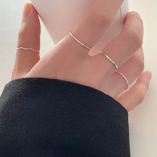 925 Sterling Silver Plain Layered Rings (Sizes 1–21)