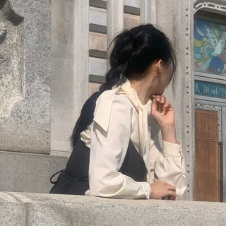 Foel Scarf Tie Blouse