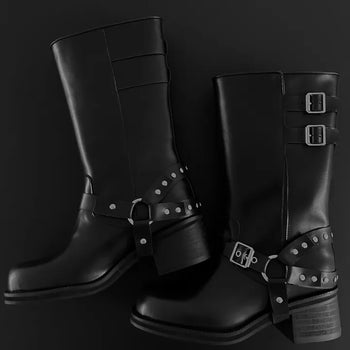 bellucci buckle midi boots