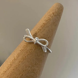 Ribbon Knot Open Ring Silver, Rose Gold, Gold