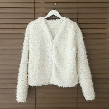 Sienna boucle fur jacket cardigan