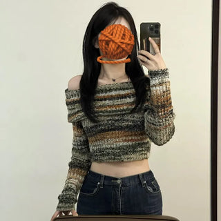 Tone-on-Tone Mix Delicate Fit Off-Shirt Knit