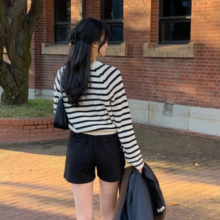 Tenver Striped Hazzi Loose Fit Round Neck Knit
