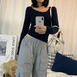 [Delicate Fit/New Autumn Arrival] Seri U-Neck Basic Inner Layering Long Sleeve Tee (5 colors)
