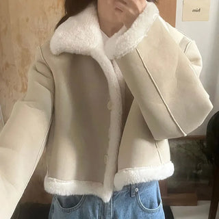 Ray Reversible Shearling Jacket Ivory/Double-sided Shearling/Reversible Jacket/Fur Shearling/Wool Shearling/Suede