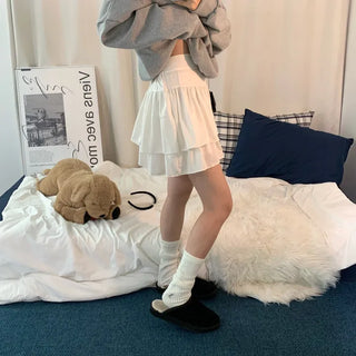 [Undershorts/Fit Guaranteed] Silk Lace Frill Mini Skirt (2 colors)