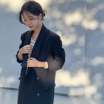Slow Overfit Collared Double Long Coat Jacket