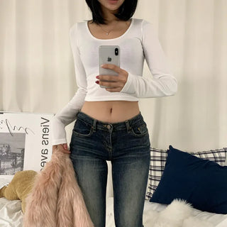 [Delicate Fit/Stretchable/New Autumn Arrival] Basic Square Round Basic Inner Long Sleeve Tee (4 colors)