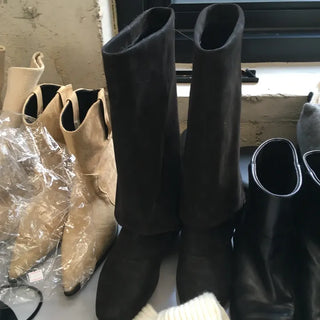 Shirred Wide Boots