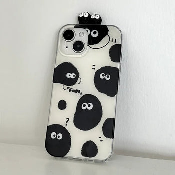 Funny Black Dust Character Hard Jelly iPhone Case