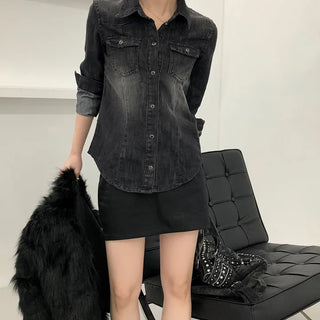 Brush Washed Denim Shirt