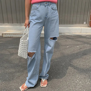 Sky Cutting Wide Denim PT