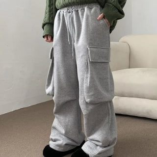 [UNISEX] (Fleece-lined) Big Pocket Wide Pants