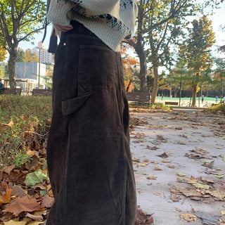 Carpenter corduroy long skirt