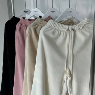 Two-Way Soft Ribbed Wide Jogger Pants
