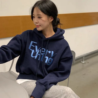 Everything Embroidered Double-Fleece Crop Hoodie