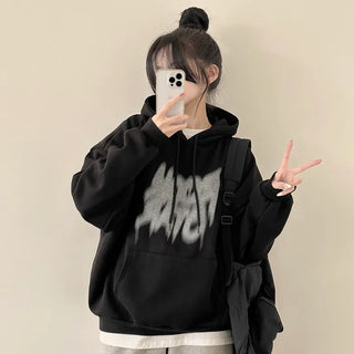 Hip Mood, Printed Painting Boxy Fleece Hoodie