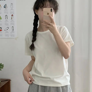 Velvet round neck t-shirt