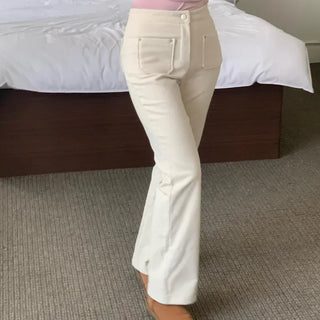 Front Pocket Stretch Corduroy Bootcut Pants