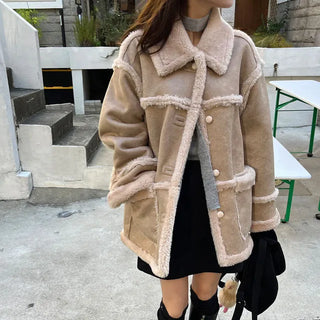 Reversible Suede Fur Shearling Half Coat 1 Color