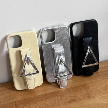 Triangle Leather Strap Belt Color iPhone Case