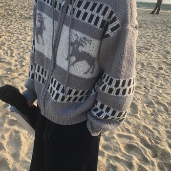 Dear Hooded Knit Zip-up
