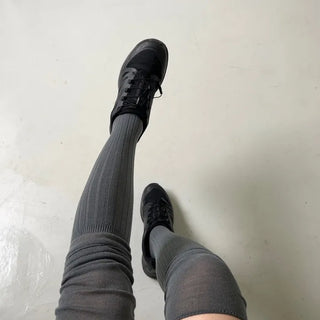 ribbed see-through knee socks