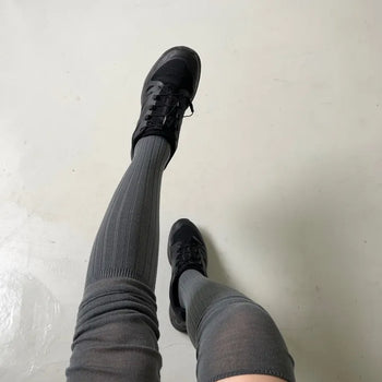 ribbed see-through knee socks