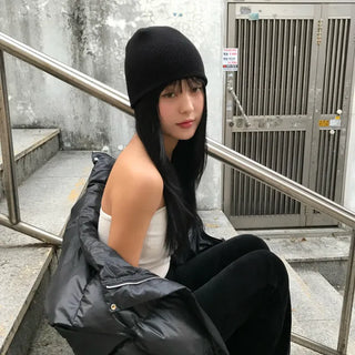 Ribbed short beanie (3 colors)