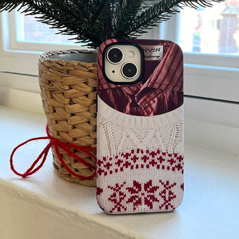 Layered Shirt Knit Winter Vibe Matte Hard Bumper iPhone Case