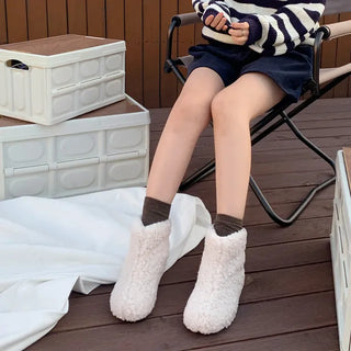 ◈Cold Weather Item◈Lowest Price◈String Sherpa Boots Shearling Sherpa Fleece-lined Shoes Boucle Short Winter Shoes Fur Boots