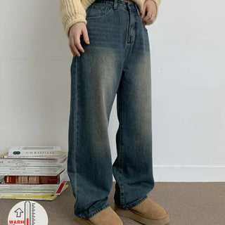 Cota Washed Brushed Wide Denim Pants