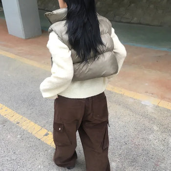 Vintage Cropped Padded Vest