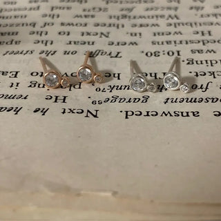 Mini Round Double Cubic Earrings
