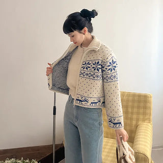 Melo Nordic Two-way Knit Zip-up Cardigan