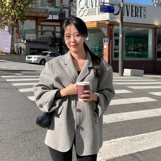 Vanel Wool Herringbone Oversized Handmade Jacket